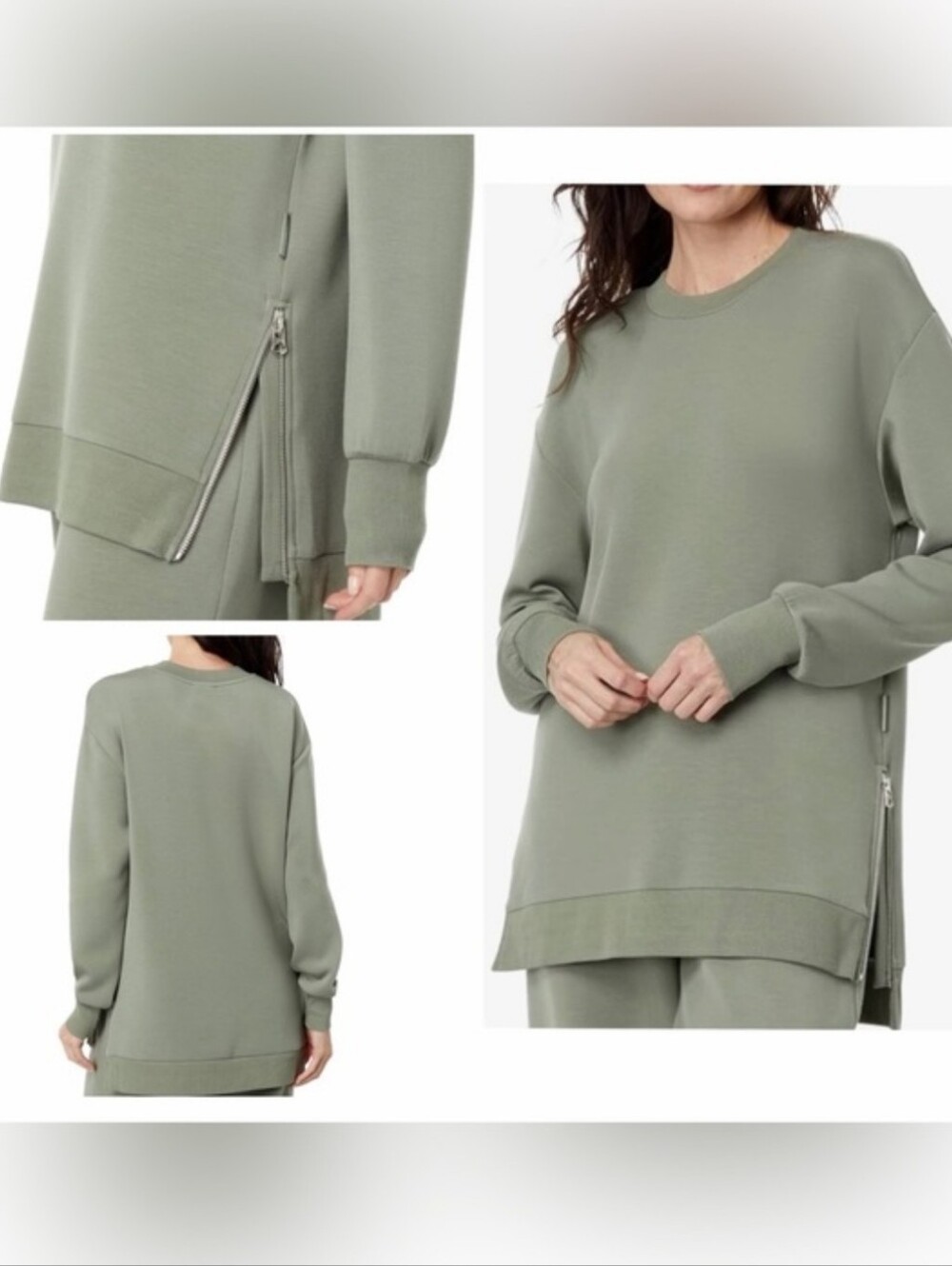 Varley Charter Sweat 2.0 Crew Neck Sweatshirt in Shadow Size Medium Doublesoft